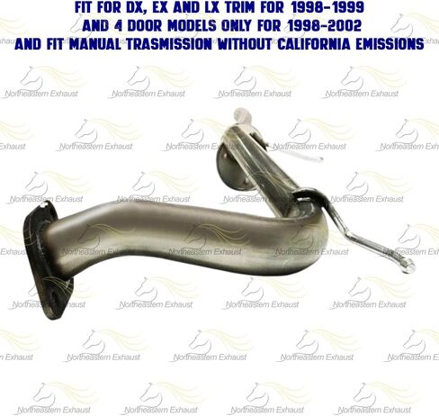 Exhaust Flex Pipe, Resonator and Muffler Compatible for 1998-2002 Honda Accord 2.3L | Stainless Steel | Northeastern Exhaust | Includes Gaskets, Clamps, Hangers and Bolt Kit | Direct-Fit Replacement in Kuwait