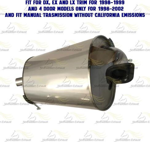 Exhaust Flex Pipe, Resonator and Muffler Compatible for 1998-2002 Honda Accord 2.3L | Stainless Steel | Northeastern Exhaust | Includes Gaskets, Clamps, Hangers and Bolt Kit | Direct-Fit Replacement in Kuwait