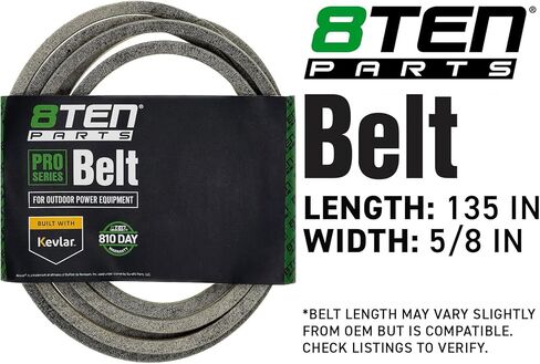8TEN Belt with Kevlar for Cub Cadet Tank SZ60 Troy Bilt Big Red GT50 Toro GT2200 Scag 954-04319 112-0729 48607 135 x 5/8 in Kuwait