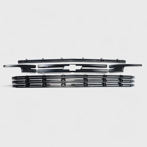 Trim Illusion Chrome Delete Gloss Black Front Grille Overlay for 2021-2024 Chevrolet Suburban & Tahoe | Easy No-Tool Install | US Patented in Kuwait