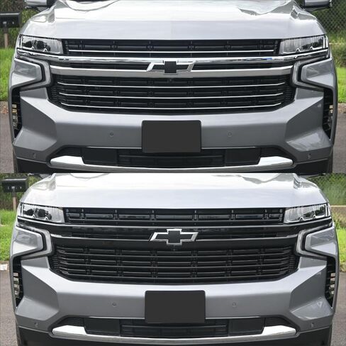Trim Illusion Chrome Delete Gloss Black Front Grille Overlay for 2021-2024 Chevrolet Suburban & Tahoe | Easy No-Tool Install | US Patented in Kuwait