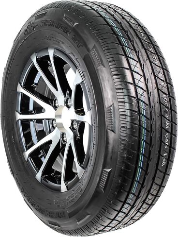 eCustomrim إطار مقطورة شعاعي ST215 / 75R14 Load C 14 بوصة 5 العروة على 4.5 مركز أفالانش حافة ألومنيوم سوداء in Kuwait