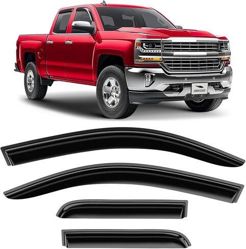 Voron Glass Tape-on Extra Durable Rain Guards for Toyota Tacoma Double Cab 2024-2026, Window Deflectors, Vent Window Visors, 4 Pieces - 100822 in Saudi Arabia