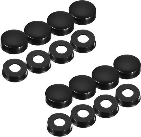 Sun Walker 4 PCS License Plate Frame Screw Caps, Plastic Screw Cap Set Car Tag Holder Mounting Fasteners, Universal Security License Plates Bolt Covers for Trucks SUVs Vans in Kuwait