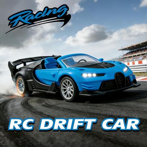 سيارة تحكم عن بعد، سيارة RC بمقياس 1:18، لعبة سباق رياضية كهربائية عالية السرعة مع مصابيح أمامية LED، بطارية قابلة لإعادة الشحن، عيد ميلاد للأولاد والبنات من عمر 3 إلى 12 سنة in Kuwait
