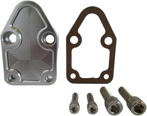 Polished Aluminum Billet Oil Pump Block Off Plate With Gasket And Bolts, For sbc 283 327 350 400 Small Block Chevy Engines, Oil Pump Block Off Plate Part Numb 2071 in Saudi Arabia