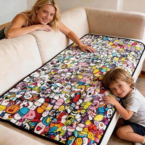 yrcvejun Coloring Blanket for Adults: Creative Coloring Set with a 55 * 40 inch Colorable Blanket and 24 Color Watercolor Pens, Perfect for Fun Art Activities - Blankets You Can Color with Markers in Kuwait