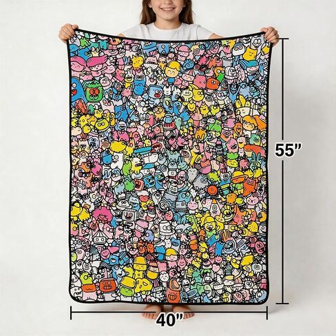 yrcvejun Coloring Blanket for Adults: Creative Coloring Set with a 55 * 40 inch Colorable Blanket and 24 Color Watercolor Pens, Perfect for Fun Art Activities - Blankets You Can Color with Markers in Kuwait