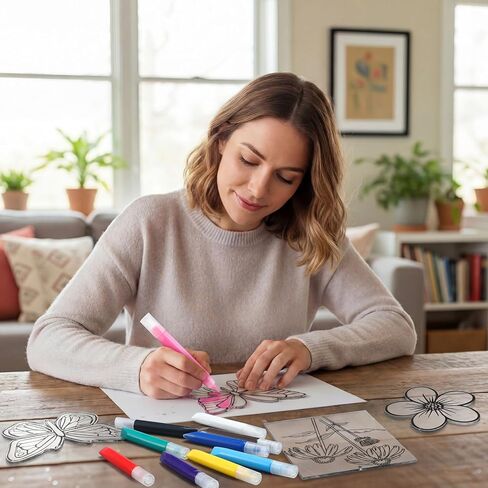 FunooFuno 22 مجموعة من الزجاج الملون على شكل فراشة مجموعة أدوات حرفية لصائد الشمس DIY للهدايا للبالغين في سن المراهقة مع أقلام، ودليل تعليمات، وسلسلة، وخطاف لديكور المنزل في الربيع in Kuwait