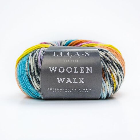 Luca-S Yarns Set of 2 Superwash Sock Wool for Knitting, 4-Ply Sock Yarn from 75% Pure Wool - 25% Polymide, 50g Durable & Machine Washable for Perfect Knitted Socks in Kuwait