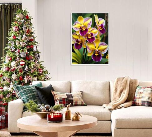 BOHADIY Diamond Art Painting Kits for Adults, Flower 5D Diamond Paint Dots Art Kit for Adult Beginner, Phalaenopsis DIY Round Gem Crystal Art Paintings by Diamond, Home Wall Decor Crafts 12x 16 inch in Kuwait