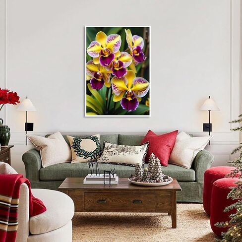 BOHADIY Diamond Art Painting Kits for Adults, Flower 5D Diamond Paint Dots Art Kit for Adult Beginner, Phalaenopsis DIY Round Gem Crystal Art Paintings by Diamond, Home Wall Decor Crafts 12x 16 inch in Kuwait