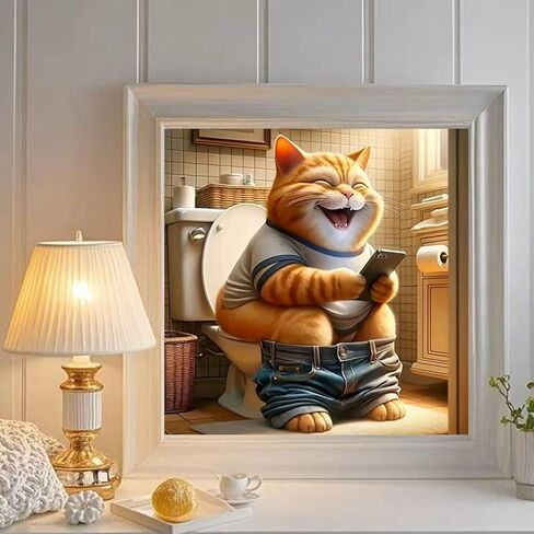 JXDXDJ Cat Diamond Art Kits for Adults,Animal Full Round Drill 5D Diamond Painting Kits for Beginners,DIY Diamond Dots Paintings Picture Gem Art for Adults Crafts,Home Wall Decor 13.78x13.78 Inch in Kuwait