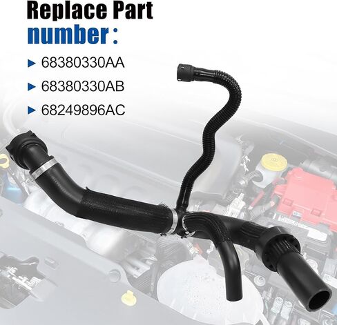 68380330AA Engine Radiator Coolant Outlet Hose Fit for Jeep Compass Altitude/Latitude/Limited/Sport 2.4L 2017-2022 Replace 68380330AB 68249896AC Lower Coolant Reservoir Radiator Pipe in Kuwait