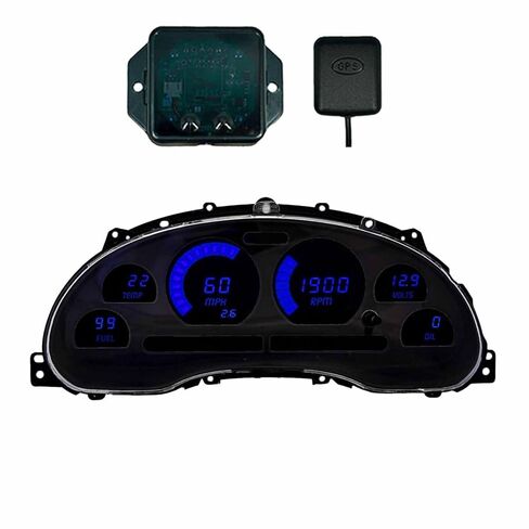 LED Digital Gauge Cluster Compatible with Ford Mustang 1994-2004 – Backlight, GPS Speed Sensor, Oil Pressure & Temp Senders, Dash Replacement, Direct Fit Upgrade (Teal) in Kuwait