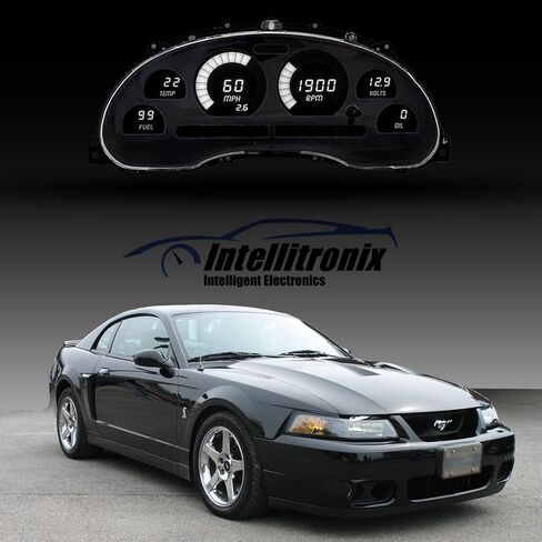 LED Digital Gauge Cluster Compatible with Ford Mustang 1994-2004 – Backlight, GPS Speed Sensor, Oil Pressure & Temp Senders, Dash Replacement, Direct Fit Upgrade (Teal) in Kuwait
