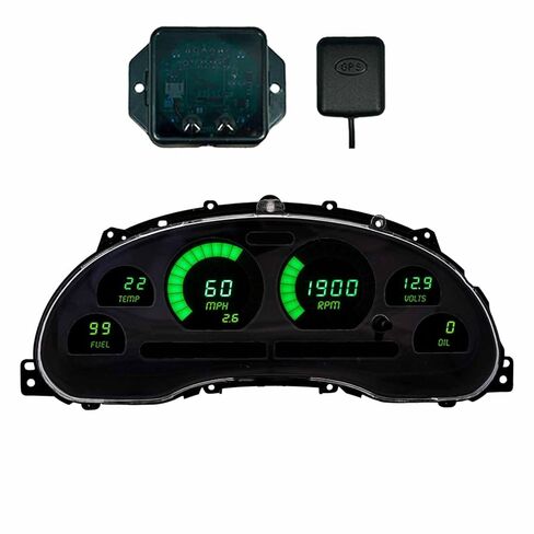 LED Digital Gauge Cluster Compatible with Ford Mustang 1994-2004 – Backlight, GPS Speed Sensor, Oil Pressure & Temp Senders, Dash Replacement, Direct Fit Upgrade (Teal) in Kuwait
