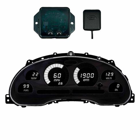 LED Digital Gauge Cluster Compatible with Ford Mustang 1994-2004 – Backlight, GPS Speed Sensor, Oil Pressure & Temp Senders, Dash Replacement, Direct Fit Upgrade (Teal) in Kuwait