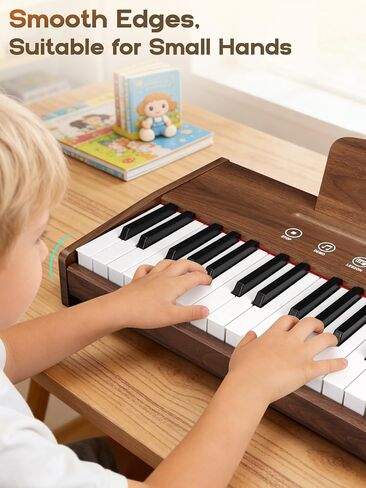 Kids Piano Keyboard, 37 Keys Digital Piano for Kids, Touch Control Buttons, Music Educational Instrument Toy, Built-in Songs & Rhythms, Wood Toy for 3+ Girls and Boys(Dark Brown) in Saudi Arabia