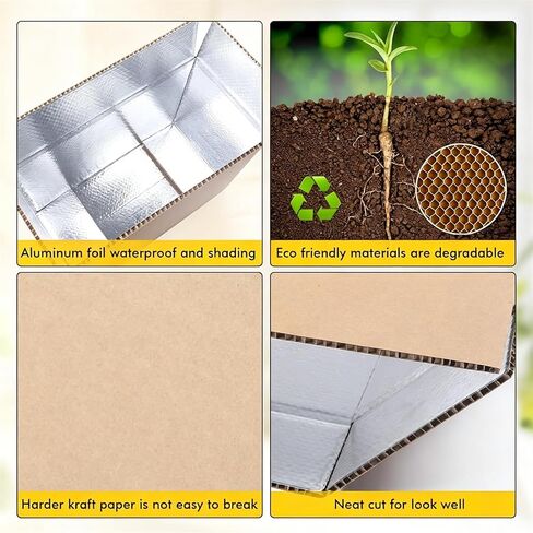 Insulated Shipping Box Honeycomb Paper With Aluminum Foil Liner, Reusable Large Foil Cooler Carton Moving Kits for Mailing Packing 11" x 6" x 7", 6-Pack, Brown in Saudi Arabia