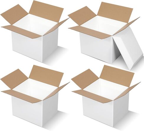 Feifeiya 4 Pack Insulated Shipping Cooler with Foam Panels 11" x 9" x 9" Reusable Shipping Box for Frozen Food Mailing Packing in Kuwait