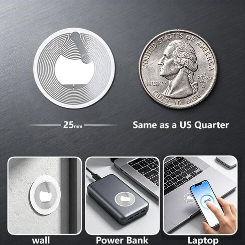 50 Pcs NFC Tags NTAG215 NFC Tag Stickers White Transparent NFC Cards,504 Bytes Memory Rewritable Programmable NFC Stickers,Compatible with All NFC Enabled Devices（25mm） in Kuwait