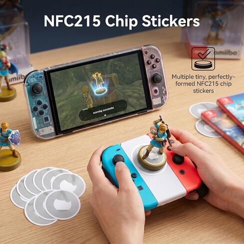 50 Pcs NFC Tags NTAG215 NFC Tag Stickers White Transparent NFC Cards,504 Bytes Memory Rewritable Programmable NFC Stickers,Compatible with All NFC Enabled Devices（25mm） in Kuwait