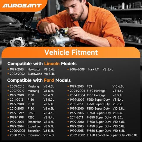 Ford Starter متوافق مع 00-05 Excursion، 99-13 Expedition F-150 F-250 F-350 F-450 F-550 Super-Duty Lincoln Navigator، 05-10 موستانج، 99-13 V8 V10 4.6 5.0 5.4 6.2 6.8L استبدال 4L34-11000-AA 6646 ن in Kuwait