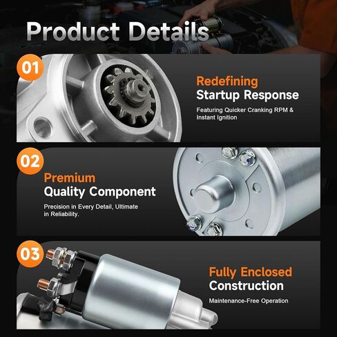 Ford Starter متوافق مع 00-05 Excursion، 99-13 Expedition F-150 F-250 F-350 F-450 F-550 Super-Duty Lincoln Navigator، 05-10 موستانج، 99-13 V8 V10 4.6 5.0 5.4 6.2 6.8L استبدال 4L34-11000-AA 6646 ن in Kuwait