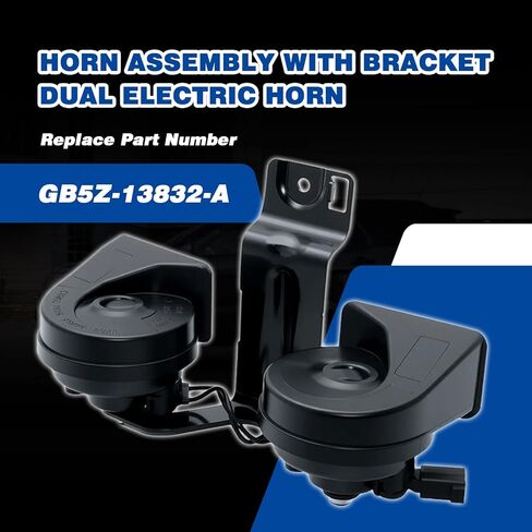 Horn Assembly Compatible with 2016-2019 Ford Explorer Police Interceptor Utility 2.3L L4 3.5L 3.7L V6 Dual Note Electric Horn with Bracket Replacement for GB5Z-13832-A GB5Z13832A in Kuwait