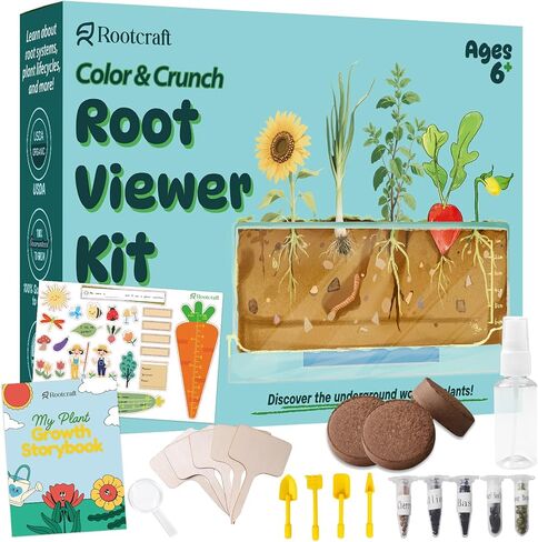 Root Viewer Kit for Kids - Science STEM Toys with Fun Stickers & Storybook, Craft Planting Kits for Ages 4-12, Birthday Gifts for Girls & Boys 4 5 6 7 8 9 10 Year Old(A Size) in Saudi Arabia