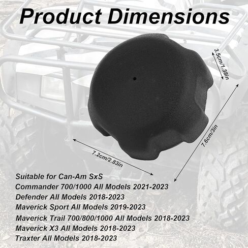 Fuel Cap, Polyethylene Gas Tank Cap Replacement Parts Compatible with Can Am 2018-Up Models Maverick X3 Trail Sport Defender Commander Traxter 100 700 800 Accessories in Kuwait
