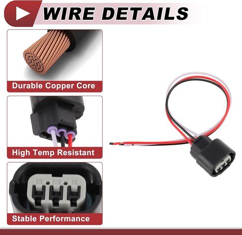 Motoforti 2 Set Turn Signal Socket Wiring for Honda CR-V No.33302S5AA01 Lamp Bulb Pigtail Connector Harness with Wire Connectorx2 Heat Shrink Terminalx6 in Kuwait
