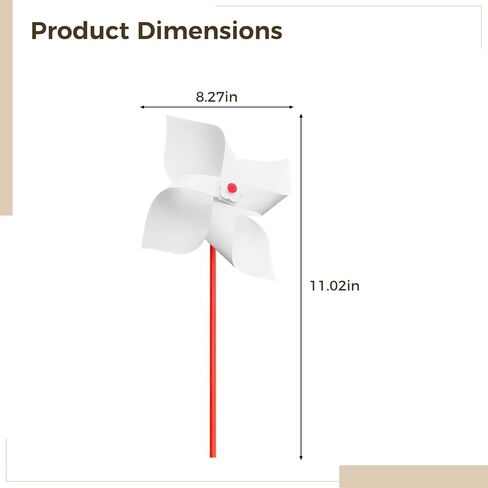 White Four-Leaf Design, 50 Pcs DIY Pinwheels Kit, Blank Pinwheel Craft Set, Creative Arts and Crafts Activity for Little Ones, for Outdoor Art, 8.3×11 in Kuwait
