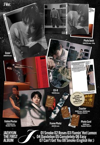 JAEHYUN (NCT) J [J Ver.] 1st Album CD + Photobook + Photocard + Frame Photo + Poster (SMOKE) in Kuwait