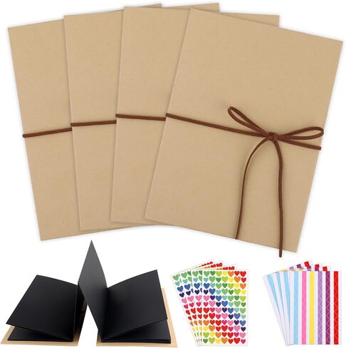 8 x 11 Inch Scrapbook Album with Brown Pages,Photo Album with DIY Accessories Kit,Stretchable Folding Kraft Paper Memory Book Accordion Adventure Scrapbook for Wedding Anniversary Graduation in Kuwait