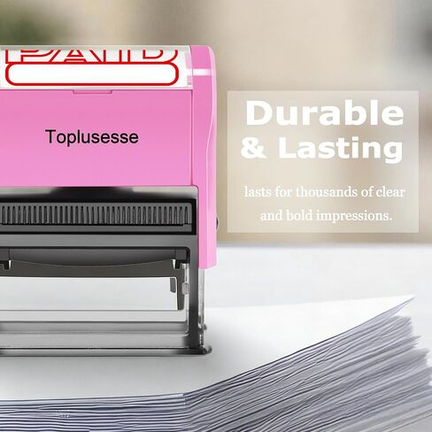 Self Inking Paid Stamp Business Paid Message Stamp Accounting Office Stamp-Purple Mount Red Ink in Saudi Arabia