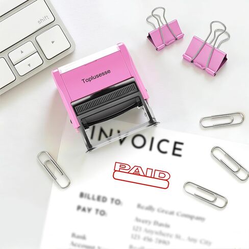 Self Inking Paid Stamp Business Paid Message Stamp Accounting Office Stamp-Purple Mount Red Ink in Saudi Arabia