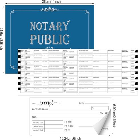 AmazingSpark 6 Pcs Notary Journal Log Book Thumbprint Fingerprint Ink Pad Notary Stamp and Bag and Invoice Receipt Book for Home, Office in Kuwait