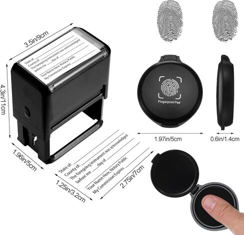 AmazingSpark 6 Pcs Notary Journal Log Book Thumbprint Fingerprint Ink Pad Notary Stamp and Bag and Invoice Receipt Book for Home, Office in Kuwait
