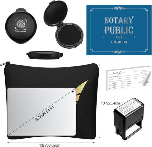 AmazingSpark 6 Pcs Notary Journal Log Book Thumbprint Fingerprint Ink Pad Notary Stamp and Bag and Invoice Receipt Book for Home, Office in Kuwait