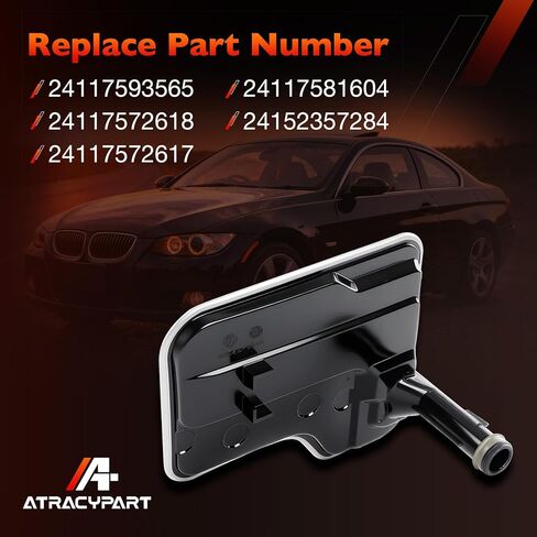 6L45E CL45E Automatic Transmission Filter & Oil Pan Gasket Kit Compatible with 2007-2013 BMW 128i 328i 328xi M3 X3, Replaces 24117593565 24117572618 in Kuwait