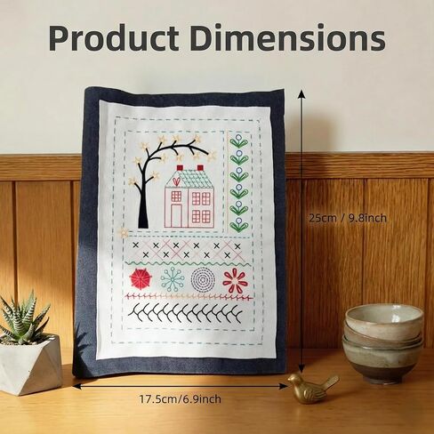 trumpisame DIY Embroidery Stitch Practice Book Kit - Learn 106 Stitches Manual, 86Pcs Complete Starter Set with Magnifier, Metal Thimble, Pre-Printed Linen Pages&106 Floral Patterns in Kuwait