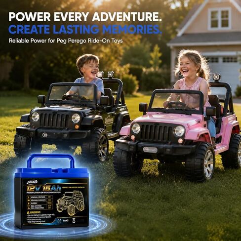 بطارية ليثيوم 12 فولت 15 أمبير في الساعة لركوب Peg Perego على الألعاب، بطارية بديلة مطورة لوقت تشغيل أطول مع شاحن، مدمج 20 أمبير BMS لجون ديري جاتور بولاريس غاوتشو in Kuwait