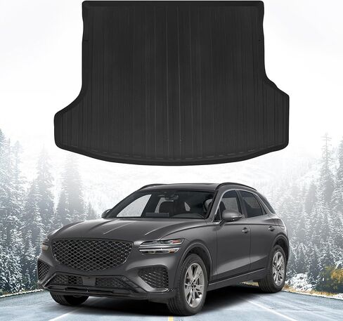 بطانة شحن ممتازة لسيارة Genesis GV70 2022-2025 Crossover - سجادة صندوق السيارة الملائمة حسب الطلب - سجادة شحن سوداء لجميع المواسم - بطانات صندوق السيارة مقاسة بالليزر ثلاثية الأبعاد لسيارة Genesis GV70 (JK1) in Kuwait