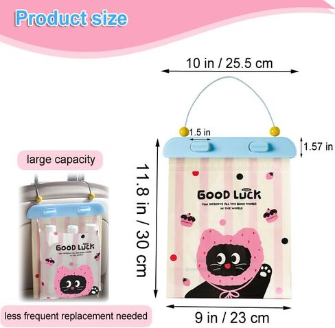 Car Trash Bags 20Pcs, Leak Proof Hanging Car Garbage Bag for Back Seat, Large Capacity Auto Trash Can Disposable with Phone Holder, Waterproof Car Sick Bags for Travel, SUV Truck, Family Road Trip in Saudi Arabia