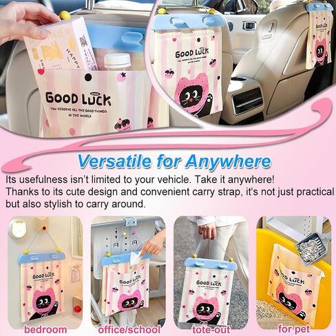 Car Trash Bags 20Pcs, Leak Proof Hanging Car Garbage Bag for Back Seat, Large Capacity Auto Trash Can Disposable with Phone Holder, Waterproof Car Sick Bags for Travel, SUV Truck, Family Road Trip in Saudi Arabia