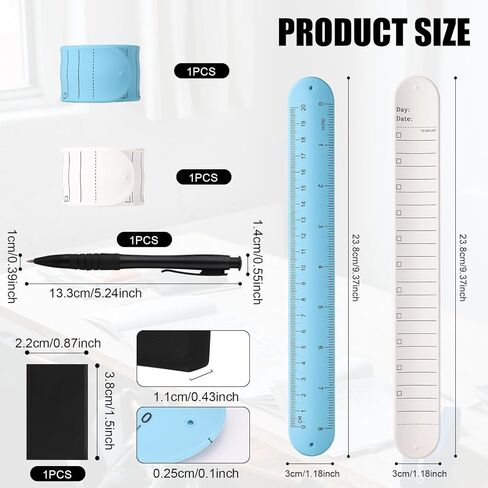 lasuroa 2pcs Erasable Wrist Notepads, Silicone Wearable To Do List Reminder Bracelet Reusable Memo Wristband with Pen and Eraser for Students Teachers Nurses (White & Blue) in Kuwait