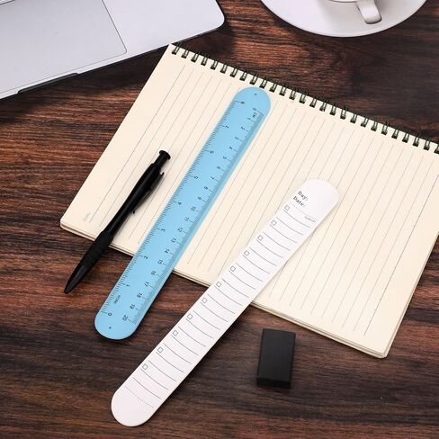 lasuroa 2pcs Erasable Wrist Notepads, Silicone Wearable To Do List Reminder Bracelet Reusable Memo Wristband with Pen and Eraser for Students Teachers Nurses (White & Blue) in Kuwait