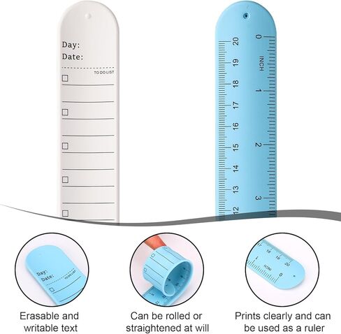 lasuroa 2pcs Erasable Wrist Notepads, Silicone Wearable To Do List Reminder Bracelet Reusable Memo Wristband with Pen and Eraser for Students Teachers Nurses (White & Blue) in Kuwait